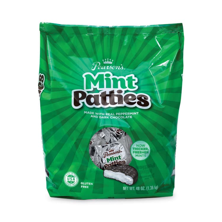 PEARSONS CANDY Mint Patties,175 Individually Wrapped, 3 lb Bag (GRR20900558)
