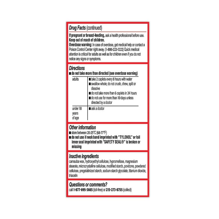 MCNEIL - DIV OF JOHNSON&JOHNSON 8-Hour Arthritis Pain Extended Release Tablets, 650 mg, 290/Bottle (GRR22000640) thumbnail 4