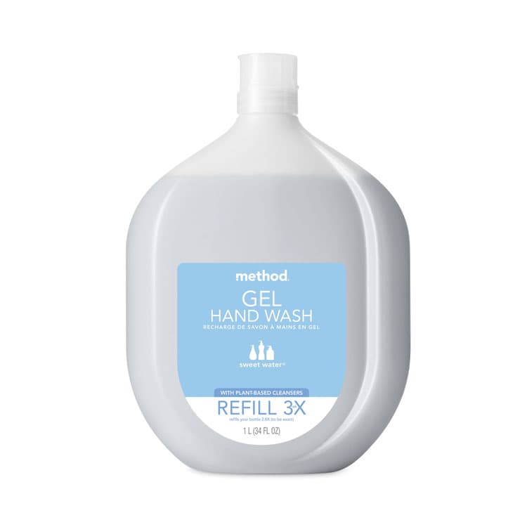 METHOD PRODUCTS . Gel Hand Wash Refill Tub, Sweet Water Scent, 34 oz, 4/Carton (MTH378682)