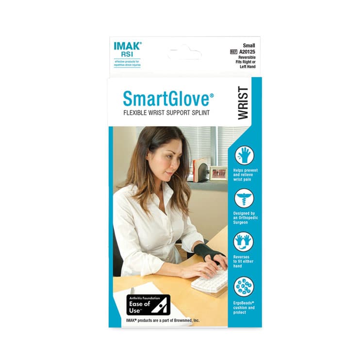 BROWNMED SmartGlove Flexible Wrist Support Splint, Small, Fits Hands Up to 3.25" Wide, Black (IMAA20125) thumbnail 2