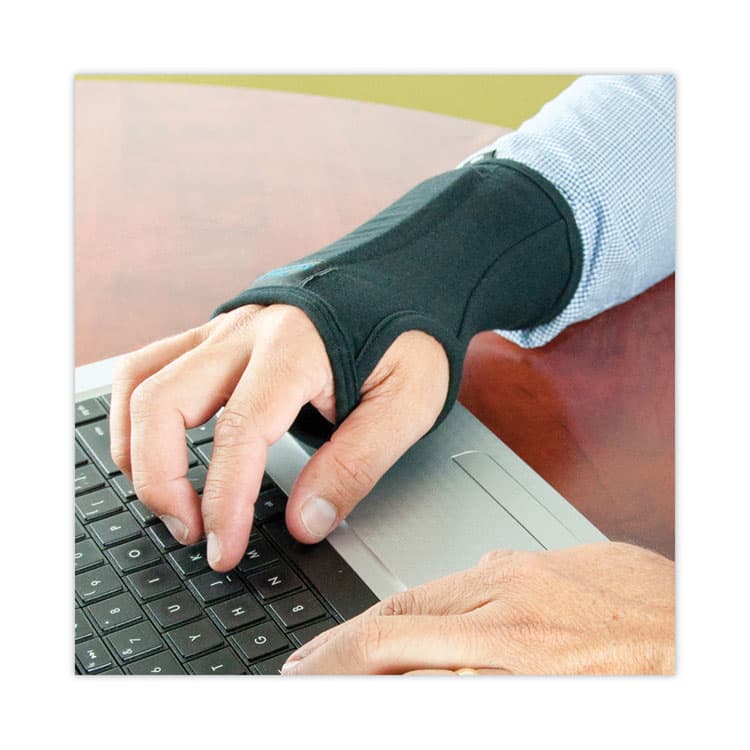 BROWNMED SmartGlove Flexible Wrist Support Splint, Medium, Fits Hands Up to 3.75" Wide, Black (IMAA20126) thumbnail 3