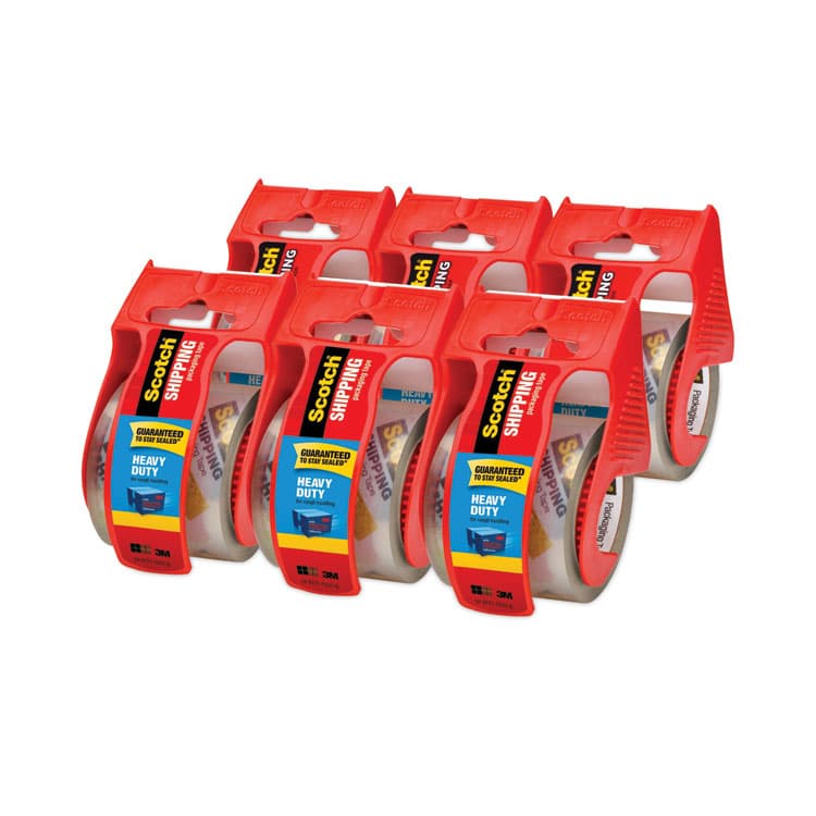 3M/COMMERCIAL TAPE DIV. 3850 Heavy-Duty Packaging Tape with Dispenser, 1.5" Core, 1.88" x 66.66 ft, Clear, 6/Pack (MMM1426) thumbnail 2