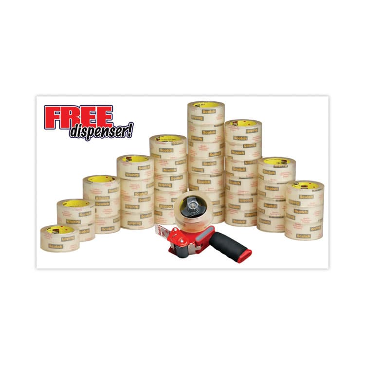 3M/COMMERCIAL TAPE DIV. 3750 Commercial Grade Packaging Tape with ST-181 Pistol-Grip Dispenser, 3" Core, 1.88" x 54.6 yds, Clear, 36/Carton (MMM3750CS36ST) thumbnail 4