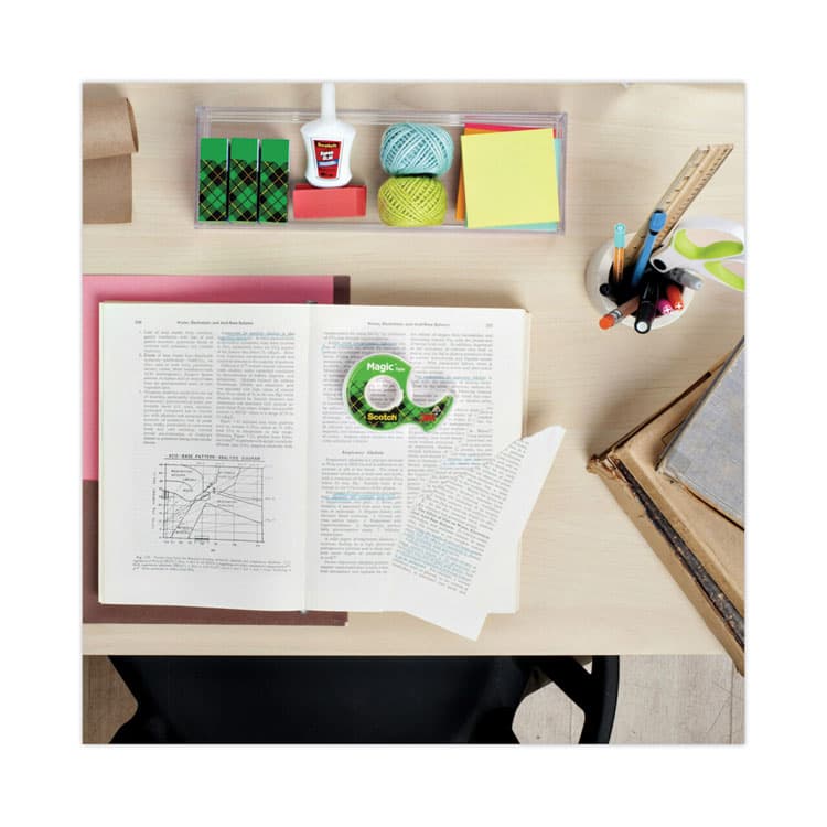 3M/COMMERCIAL TAPE DIV. Magic Tape in Handheld Dispenser, 1" Core, 0.75" x 25 ft, Clear, 4/Pack (MMM4105) thumbnail 3