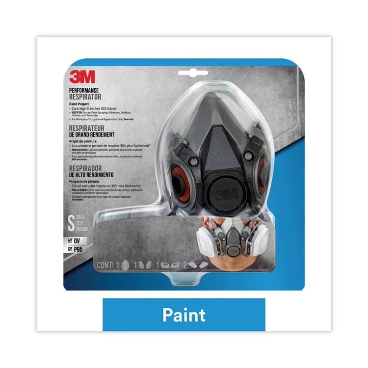 3M/COMMERCIAL TAPE DIV. Half Facepiece Paint Spray/Pesticide Respirator, Small (MMM6111PA1A)