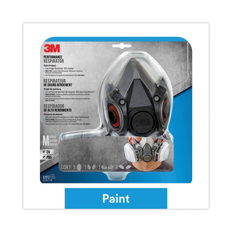 3M/COMMERCIAL TAPE DIV. Half Facepiece Paint Spray/Pesticide Respirator, Medium (MMM6211PA1A)