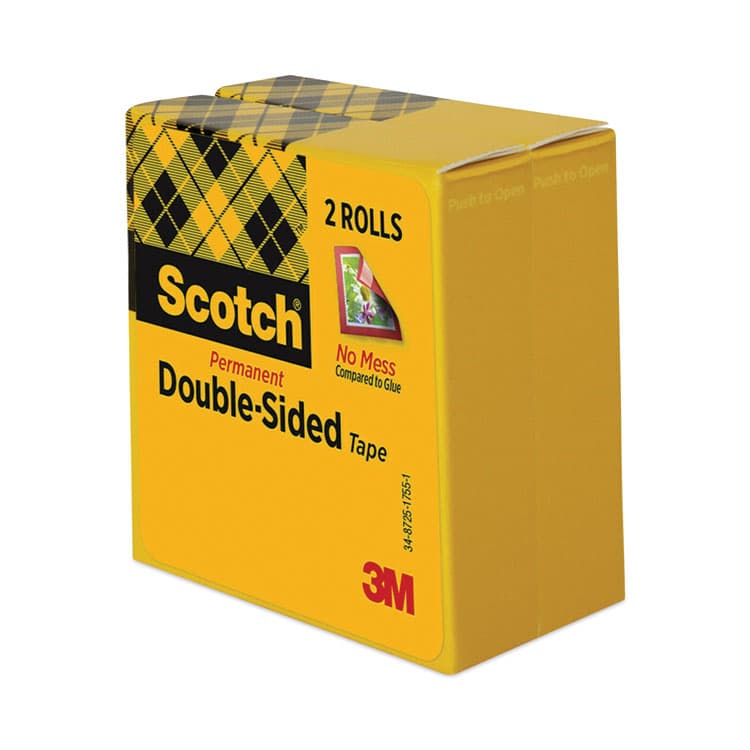 3M/COMMERCIAL TAPE DIV. Double-Sided Tape, 3" Core, 0.5" x 36 yds, Clear, 2/Pack (MMM6652P1236) thumbnail 4