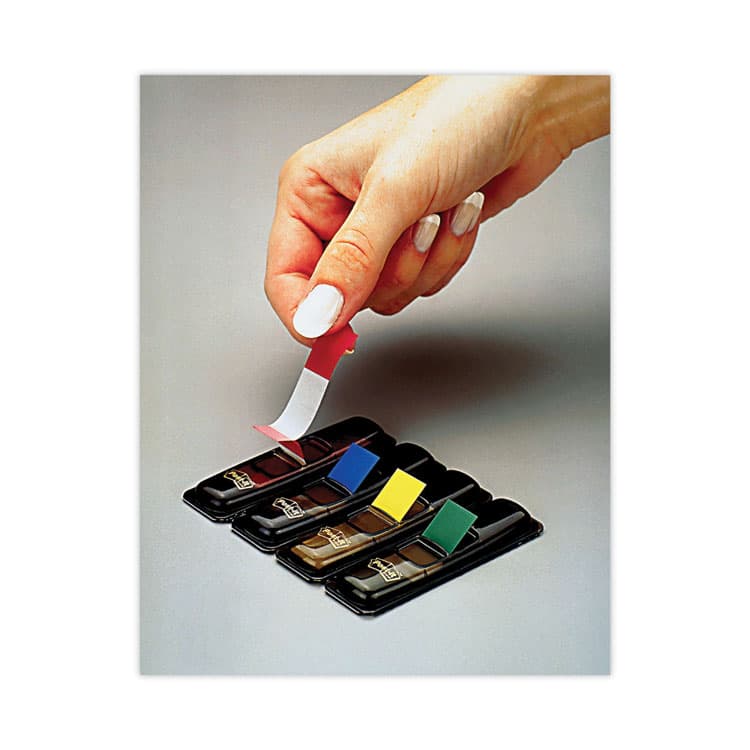 3M/COMMERCIAL TAPE DIV. Small Page Flags in Dispensers, 0.5 x 1.75, Assorted Primary, 35/Color, 4 Dispensers/Pack (MMM6834) thumbnail 4