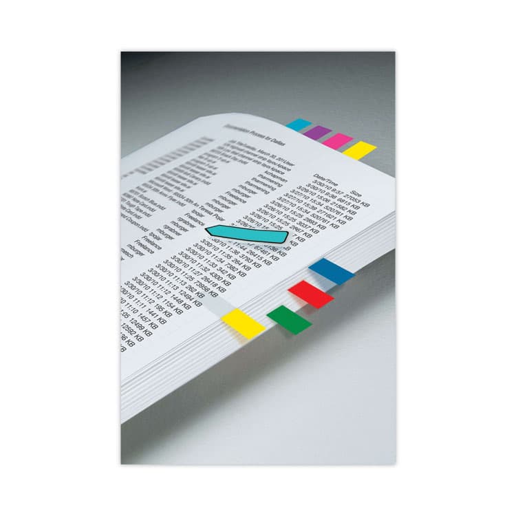 3M/COMMERCIAL TAPE DIV. Page Flags in Portable Dispenser, Assorted Primary, 20 Flags/Color, 100 Flags/Pack (MMM6835CF) thumbnail 3