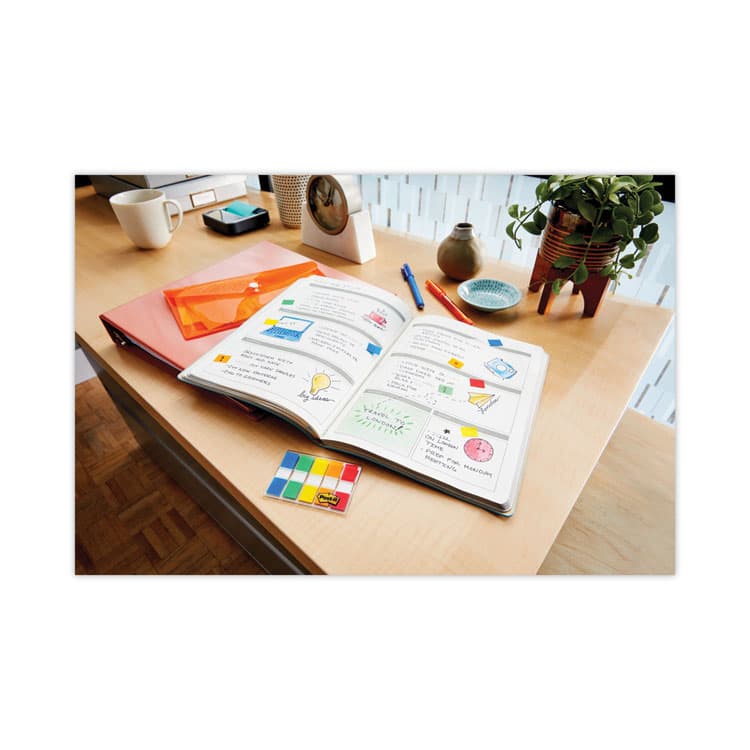 3M/COMMERCIAL TAPE DIV. Page Flags in Portable Dispenser, Assorted Primary, 20 Flags/Color, 100 Flags/Pack (MMM6835CF) thumbnail 4