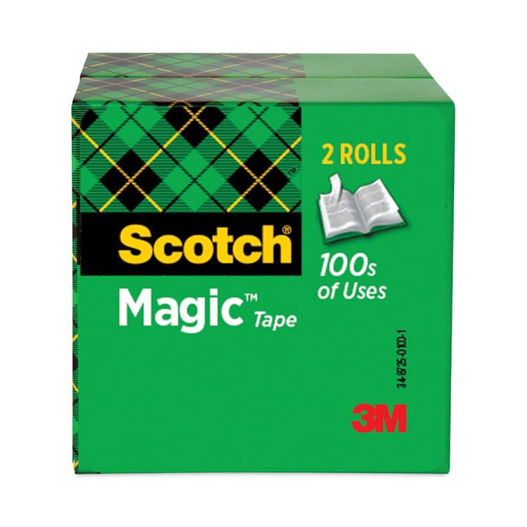 3M/COMMERCIAL TAPE DIV. Magic Tape Refill, 3" Core, 0.75" x 72 yds, Clear, 2/Pack (MMM8102P3472)