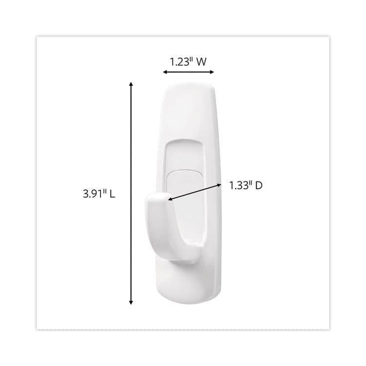 3M/COMMERCIAL TAPE DIV. Large Utility Hooks, Plastic, White, Supports 5 lb, 14/Pack (MMM17003MPES) thumbnail 3