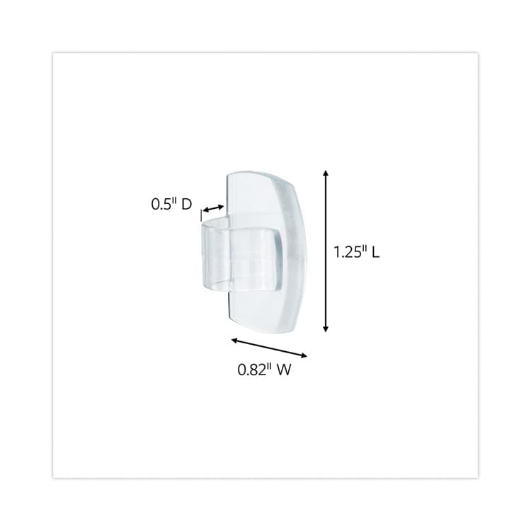 3M/COMMERCIAL TAPE DIV. All Weather Hooks and Strips, Small, Plastic, Clear, 16 Clips and 20 Strips/Pack (MMM17017CLRAWES) thumbnail 3