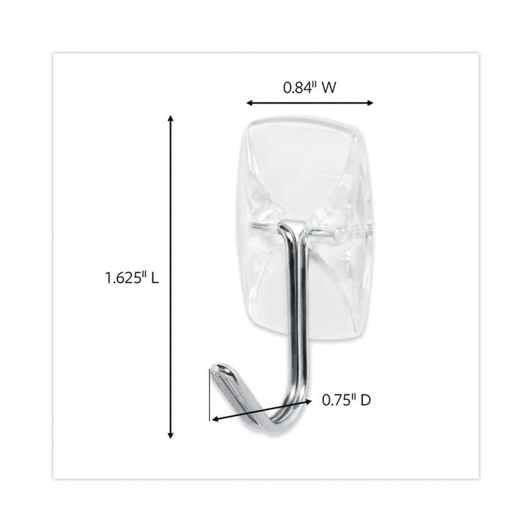 3M/COMMERCIAL TAPE DIV. Small Clear Toggle-Wire Hooks, Metal Wire, Silver/Clear, Supports 0.5 lb, 9/Pack (MMM17067CLR9ES) thumbnail 3