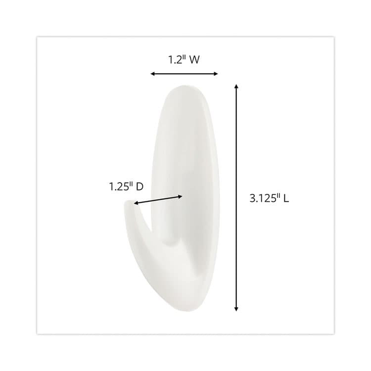 3M/COMMERCIAL TAPE DIV. General Purpose Designer Hooks, Medium, Plastic, White, 3 lb Capacity, 50 Hooks and 50 Strips/Carton (MMM17081CABPK) thumbnail 2