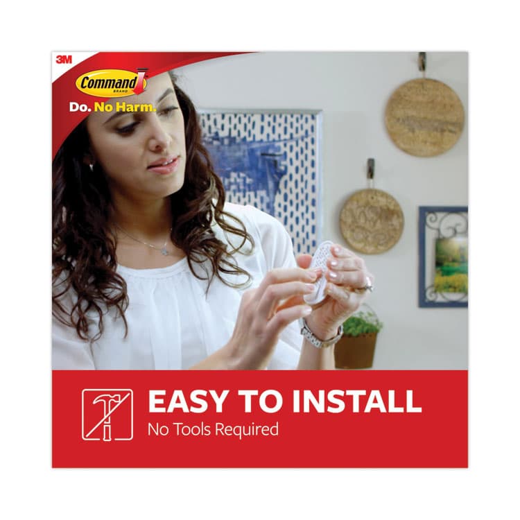 3M/COMMERCIAL TAPE DIV. General Purpose Designer Hooks, Medium, Plastic, White, 3 lb Capacity, 50 Hooks and 50 Strips/Carton (MMM17081CABPK) thumbnail 4