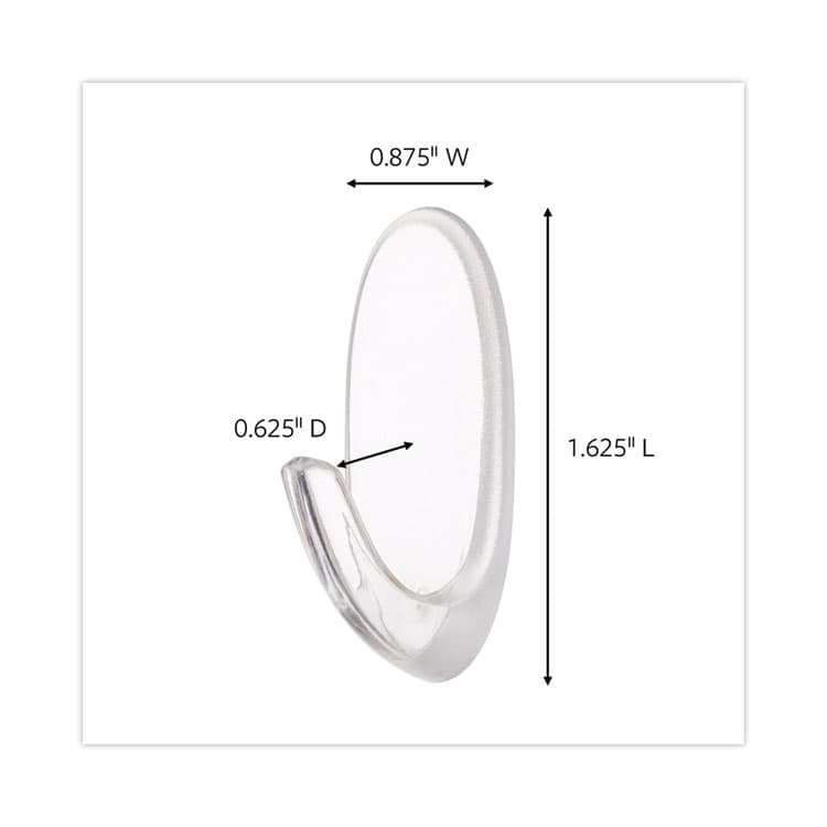 3M/COMMERCIAL TAPE DIV. Medium Clear Hooks, Plastic, Supports 2 lb, 50/Carton (MMM17091CLRCABP) thumbnail 2