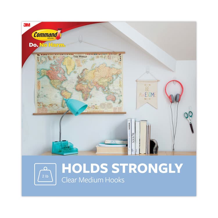 3M/COMMERCIAL TAPE DIV. Medium Clear Hooks, Plastic, Supports 2 lb, 50/Carton (MMM17091CLRCABP) thumbnail 3