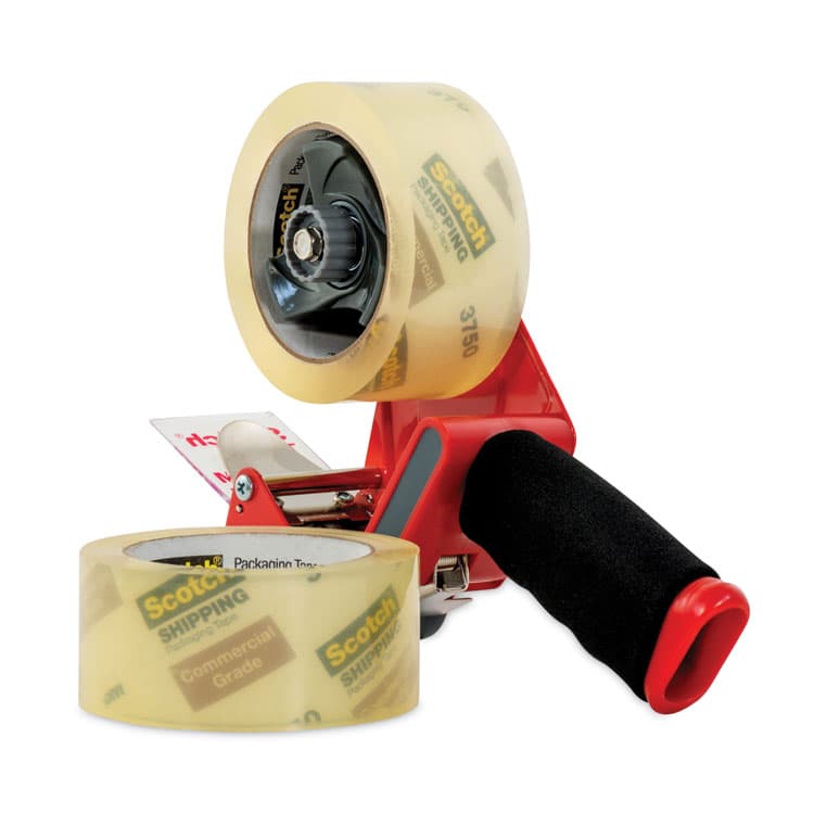 3M/COMMERCIAL TAPE DIV. Packaging Tape Dispenser with Two Rolls of Tape, 3" Core, For Rolls Up to 0.75" x 60 yds, Red (MMM37502ST) thumbnail 4