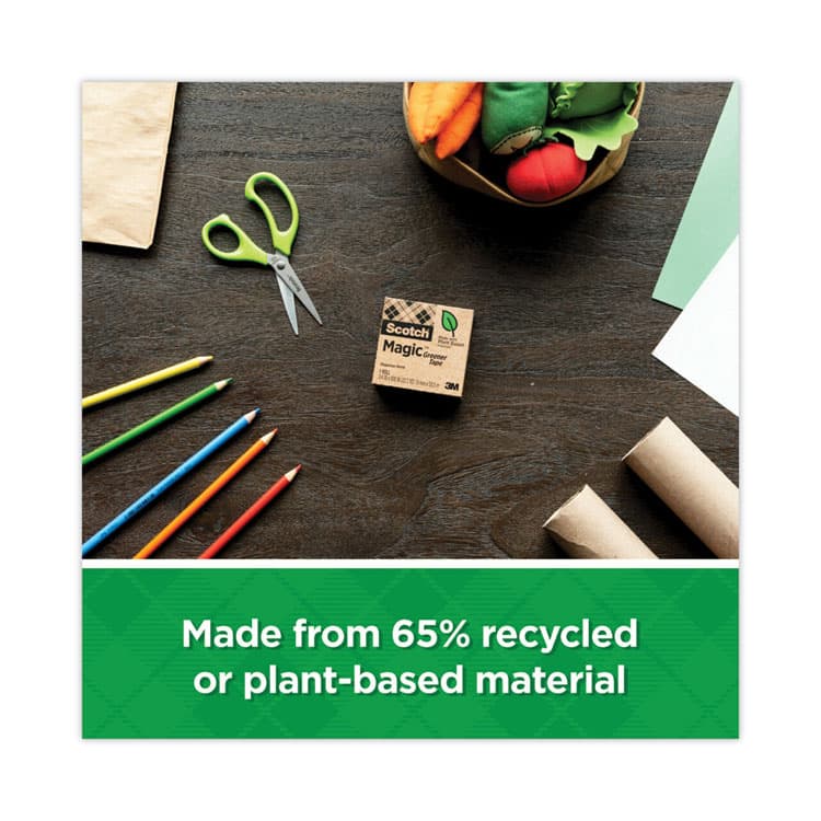 3M/COMMERCIAL TAPE DIV. Magic Greener Tape, 1" Core, 0.75" x 75 ft, Clear, 10/Pack (MMM81210P) thumbnail 2
