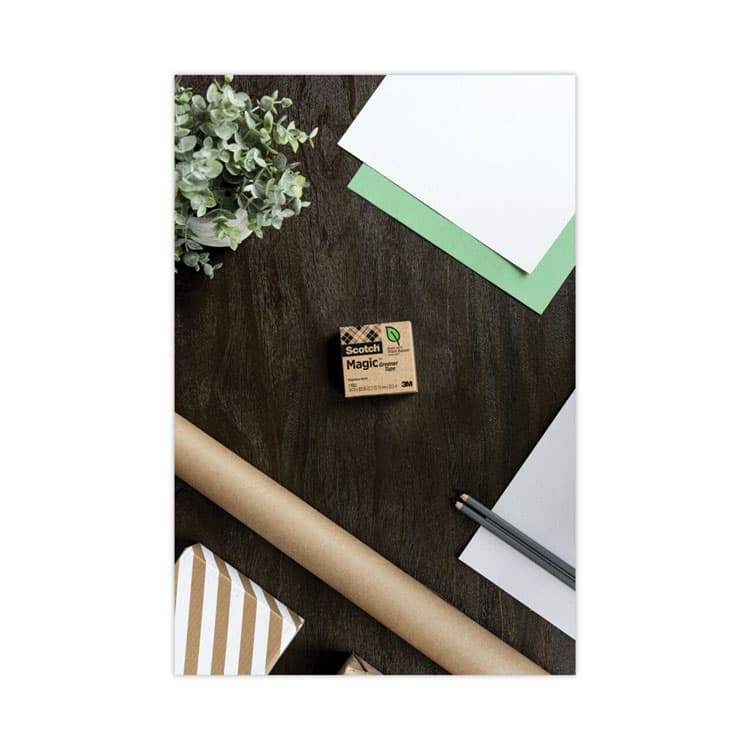 3M/COMMERCIAL TAPE DIV. Magic Greener Tape, 1" Core, 0.75" x 75 ft, Clear, 12/Pack (MMM81212P) thumbnail 3