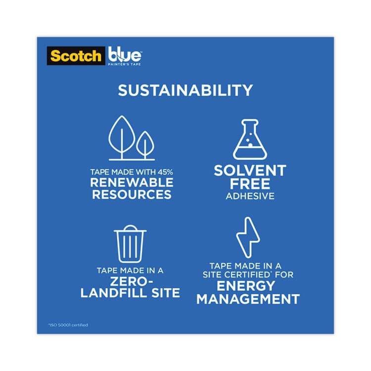 3M/COMMERCIAL TAPE DIV. Original Multi-Surface Painter's Tape, 3" Core, 1.88" x 60 yds, Blue, 3/Pack (MMM209048EVP) thumbnail 4