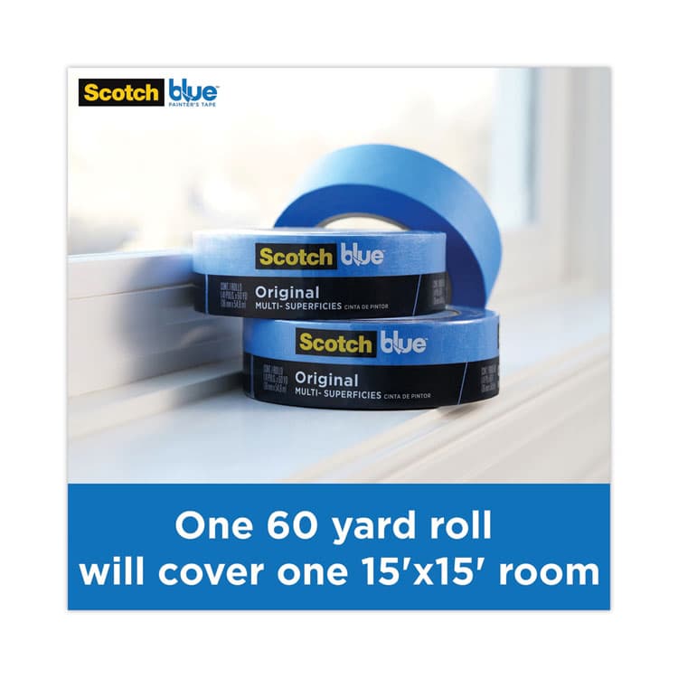 3M/COMMERCIAL TAPE DIV. Original Multi-Surface Painter's Tape, 3" Core, 1.88" x 60 yds, Blue, 3/Pack (MMM209048EVP) thumbnail 3