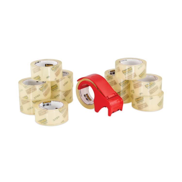 3M/COMMERCIAL TAPE DIV. 3750 Commercial Grade Packaging Tape with DP300 Dispenser, 3" Core, 1.88" x 54.6 yds, Clear, 12/Pack (MMM375012DP3) thumbnail 4