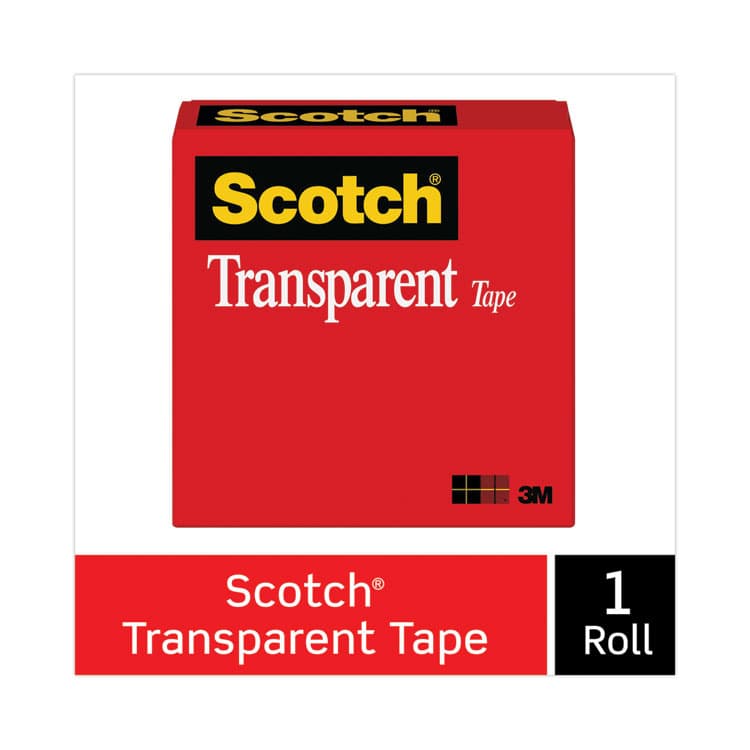 3M/COMMERCIAL TAPE DIV. Transparent Tape, 3" Core, 1" x 72 yds, Transparent (MMM60012592) thumbnail 2
