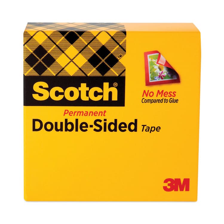 3M/COMMERCIAL TAPE DIV. Double-Sided Tape, 1" Core, 0.5" x 75 ft, Clear (MMM66512900) thumbnail 4