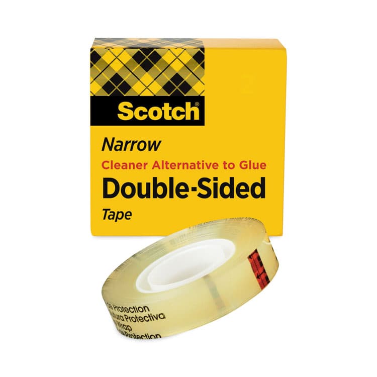 3M/COMMERCIAL TAPE DIV. Double-Sided Tape, 1" Core, 0.5" x 75 ft, Clear (MMM66512900)