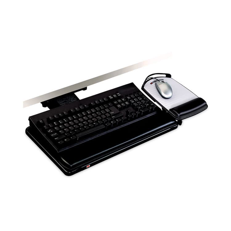 3M/COMMERCIAL TAPE DIV. Knob Adjust Keyboard Tray With Highly Adjustable Platform, Black (MMMAKT80LE)