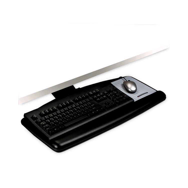 3M/COMMERCIAL TAPE DIV. Easy Adjust Keyboard Tray, Standard Platform, 23" Track, Black (MMMAKT90LE)