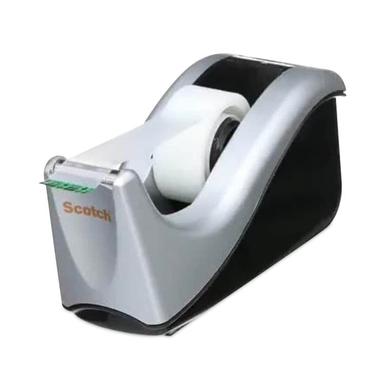 3M/COMMERCIAL TAPE DIV. Value Desktop Tape Dispenser, Attached 1" Core, Black/Silver (MMMC60ST) thumbnail 3