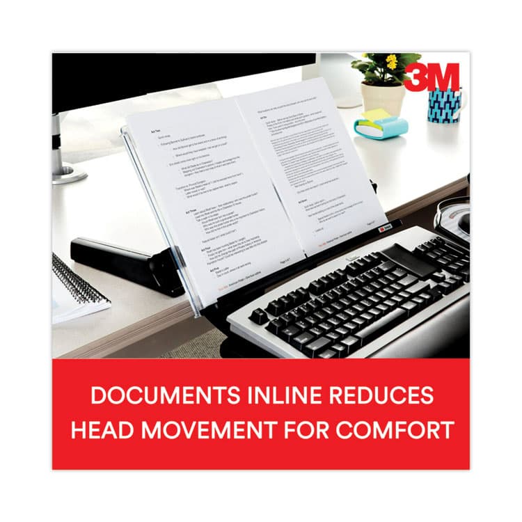 3M/COMMERCIAL TAPE DIV. In-Line Document Holder with 18" Wide Backplate, Holds Up to 300 Legal Size Sheets, Plastic, Black/Clear (MMMDH640) thumbnail 4