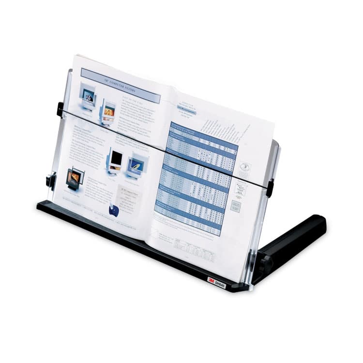 3M/COMMERCIAL TAPE DIV. In-Line Document Holder with 18" Wide Backplate, Holds Up to 300 Legal Size Sheets, Plastic, Black/Clear (MMMDH640) thumbnail 3
