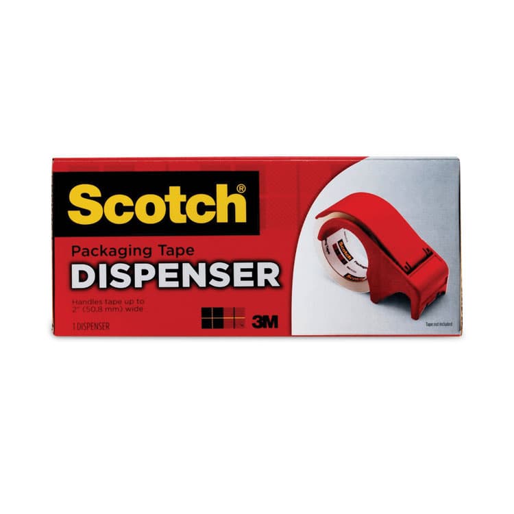 3M/COMMERCIAL TAPE DIV. Compact and Quick Loading Dispenser for Box Sealing Tape, 3" Core, For Rolls Up to 2" x 60 yds, Red (MMMDP300RD)