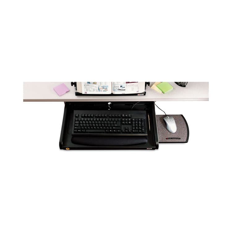 3M/COMMERCIAL TAPE DIV. Under Desk Keyboard Drawer, 23w x 14d, Black (MMMKD45) thumbnail 3