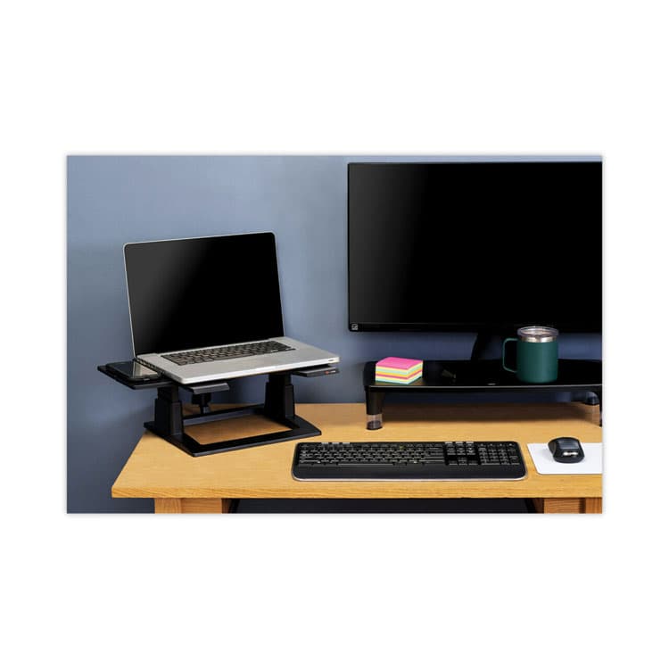 3M/COMMERCIAL TAPE DIV. Adjustable Notebook Riser, 13" x 13" x 4" to 6", Black, Supports 20 lbs (MMMLX500) thumbnail 3