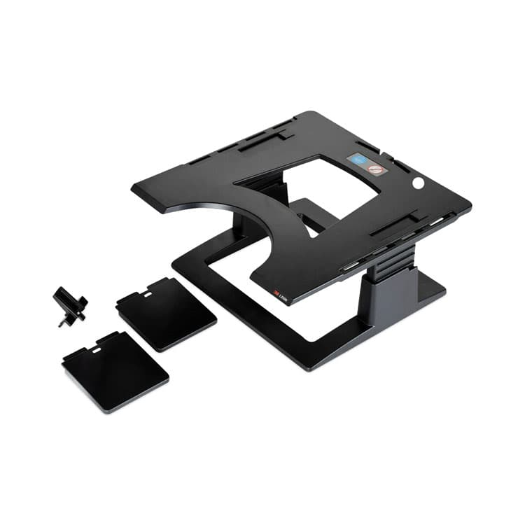 3M/COMMERCIAL TAPE DIV. Adjustable Notebook Riser, 13" x 13" x 4" to 6", Black, Supports 20 lbs (MMMLX500)