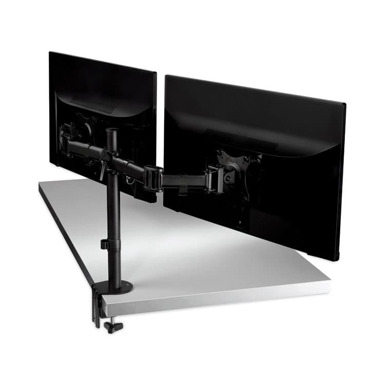 3M/COMMERCIAL TAPE DIV. Dual Monitor Mount, For 27" Monitors, 360 Degree Rotation, +45 Degree/-45 Degree Tilt, 90 Degree Pan, Black, Supports 20 lb (MMMMM200B) thumbnail 2