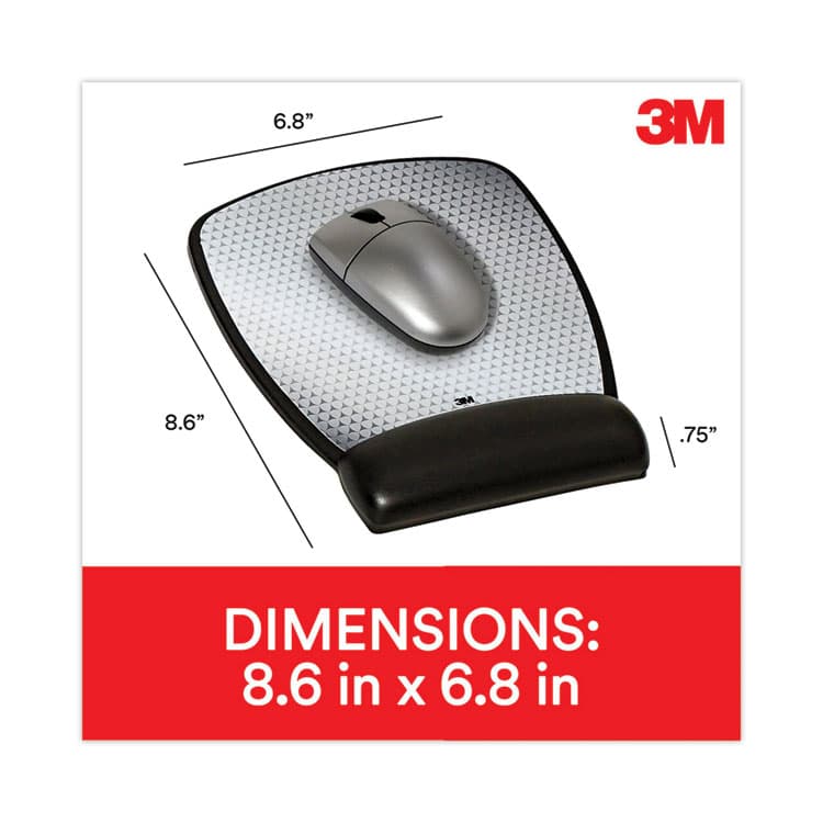 3M/COMMERCIAL TAPE DIV. Antimicrobial Gel Compact Mouse Pad with Wrist Rest, 8.6 x 6.75, Black (MMMMW309LE) thumbnail 2