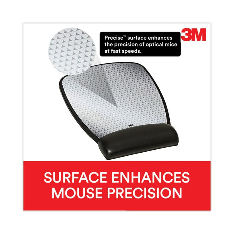 3M/COMMERCIAL TAPE DIV. Antimicrobial Gel Compact Mouse Pad with Wrist Rest, 8.6 x 6.75, Black (MMMMW309LE) thumbnail 3