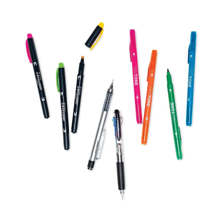 AMERICAN TOMBOW . Creative Notetaking Kit, 0.7mm Ballpoint Pen, 0.5mm HB Pencil, (4) Bullet/Chisel Tip Markers,(3) Chisel/Fine Tip Highlighters (TOM56301) thumbnail 2