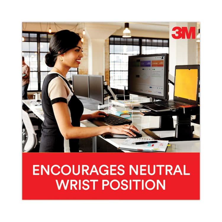 3M/COMMERCIAL TAPE DIV. Antimicrobial Gel Large Keyboard Wrist Rest, 19 x 2.75, Black (MMMWR310LE) thumbnail 2