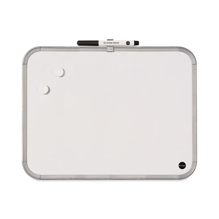 BI-SILQUE VISUAL COMMUNICATION PRODUCTS Magnetic Dry Erase Board, 11" x 14", White Surface, White Plastic Frame (BVCCLK020303) thumbnail 4