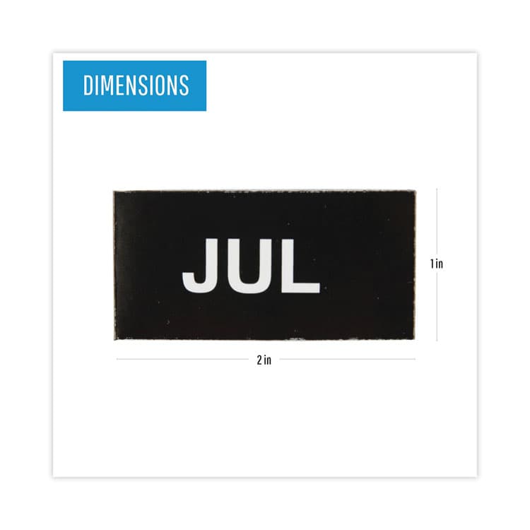 BI-SILQUE VISUAL COMMUNICATION PRODUCTS Heavy-Duty Board Magnet Labels, Months of the Year (January-December), 1" Tall, White Characters, Black Background, 12/Pack (BVCFM1108) thumbnail 2