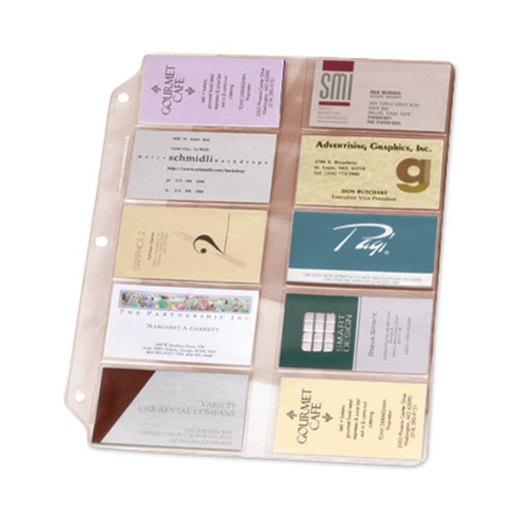 CARDINAL BRANDS . Business Card Refill Pages, For 2 x 3.5 Cards, Clear, 20 Cards/Sheet, 10 Sheets/Pack (CRD7856000)