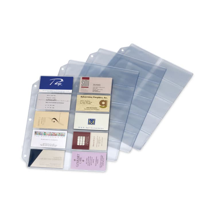 CARDINAL BRANDS . Business Card Refill Pages, For 2 x 3.5 Cards, Clear, 20 Cards/Sheet, 10 Sheets/Pack (CRD7856000) thumbnail 3