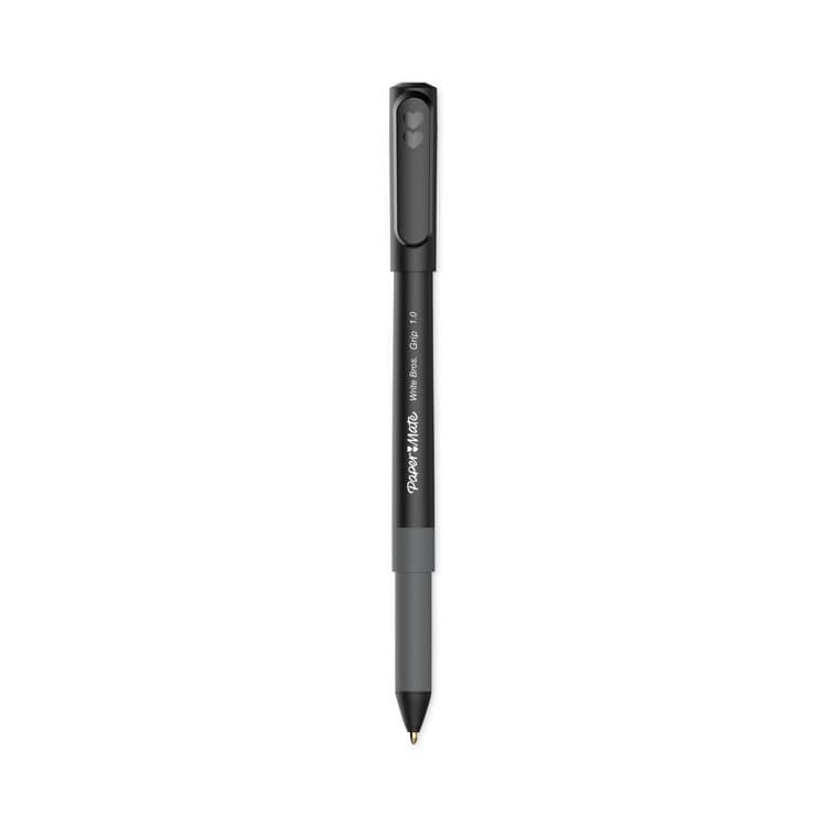 SANFORD Write Bros. Grip Ballpoint Pen, Stick, Medium 1 mm, Black Ink, Black Barrel, Dozen (PAP2124509)